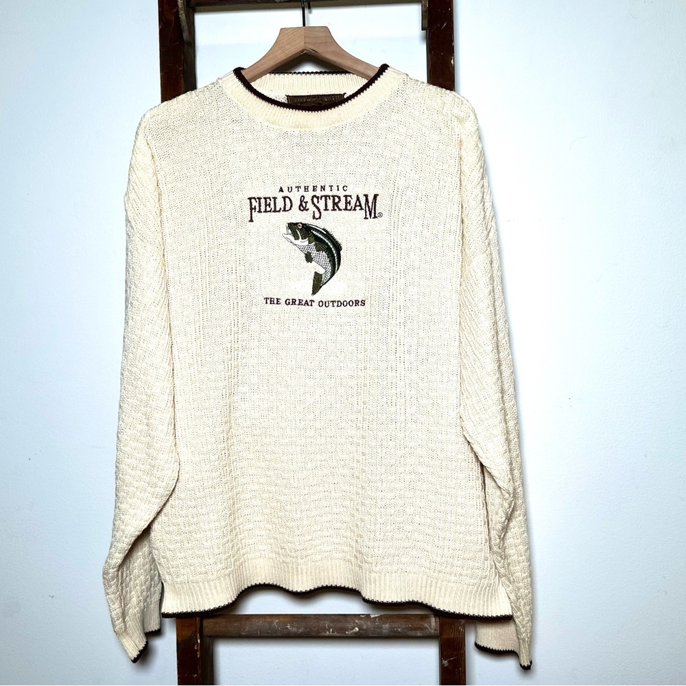 Vintage Field & Stream Cream Sweater for Men